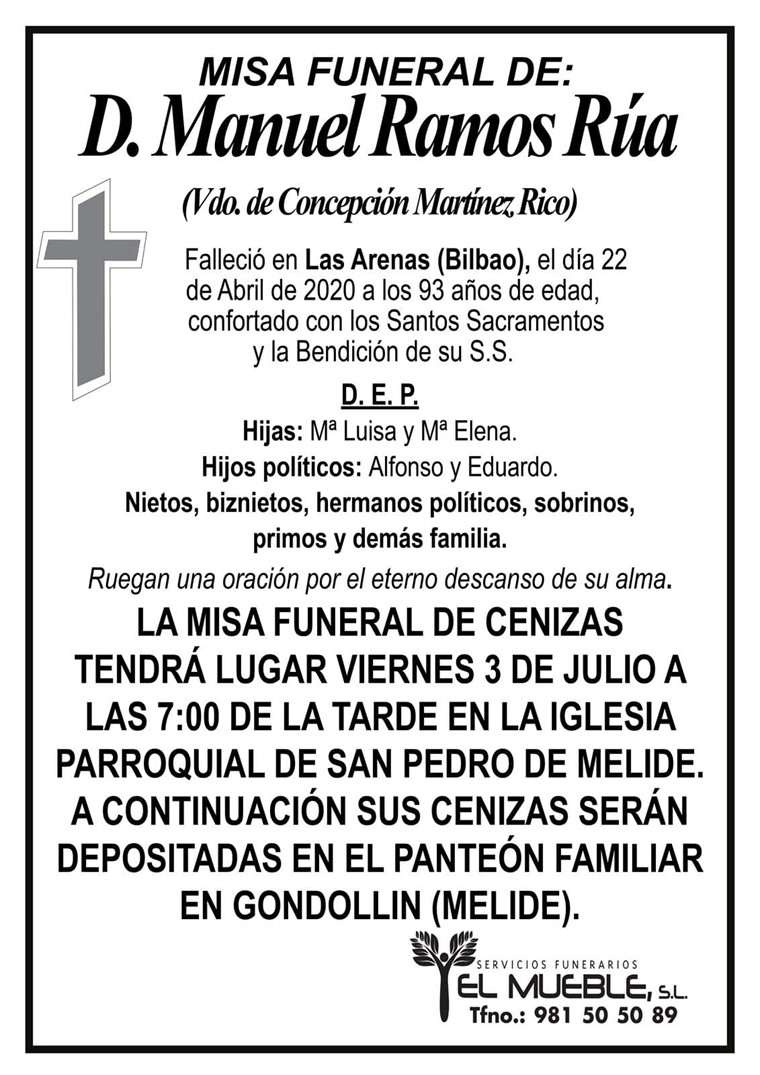 Esquelas El Mueble Melide / ESQUELAS | Esquelas Funeraria El Mueble