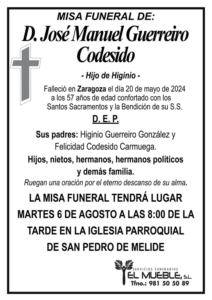 Misa funeral de D. José Manuel Guerreiro Codesiso.