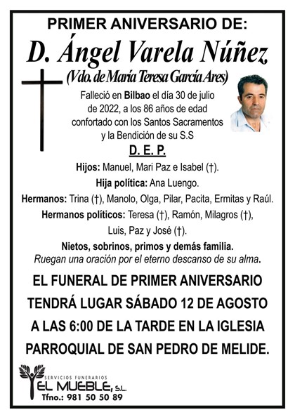 Primer aniversario de D. Ángel Varela Núñez.