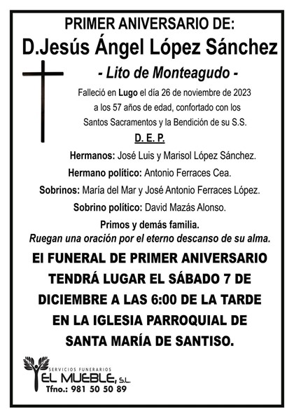 Primer aniversario de D. Jesús Ángel López Sánchez.